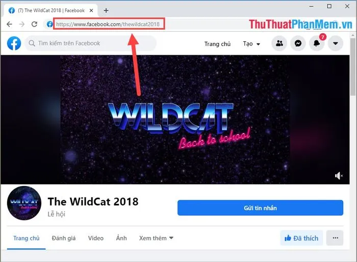 Hình ảnh minh họa việc sao chép đường link trang cá nhân hoặc Fanpage