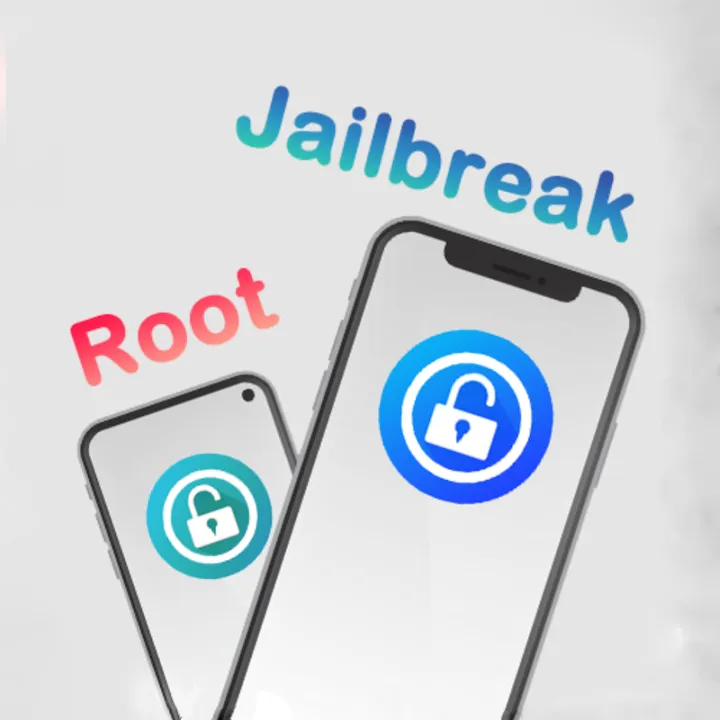 Hình ảnh mô tả quá trình root hoặc jailbreak điện thoại Android và iPhone