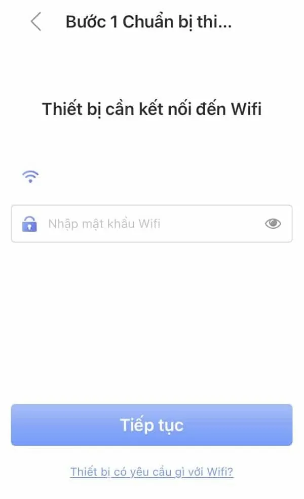 Hình ảnh nhập mật khẩu Wi-Fi của camera Yoosee trong quá trình cài đặt