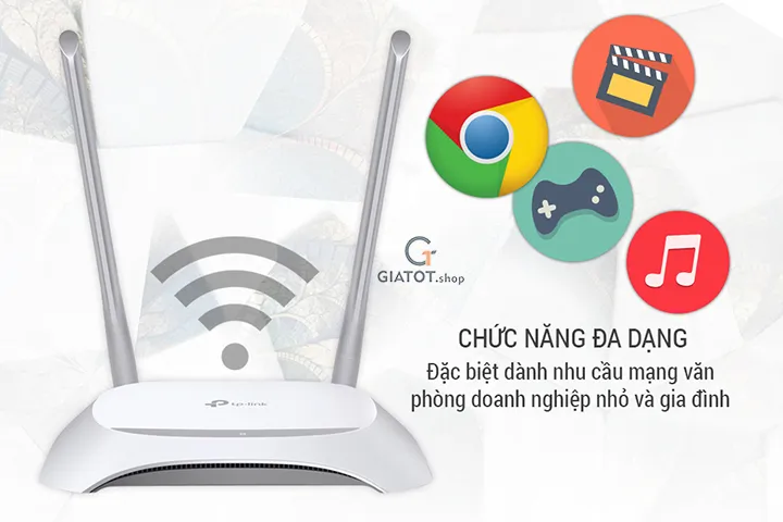 Hình ảnh tổng quan bộ phát wifi TP-Link TL-WR842N 300Mbps với hai ăng-ten