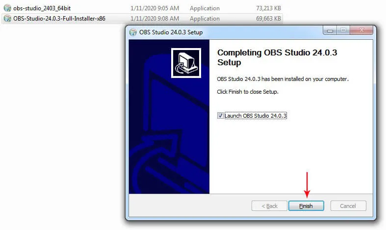 Hoàn tất cài đặt OBS Studio để bắt đầu cách stream game trên facebook
