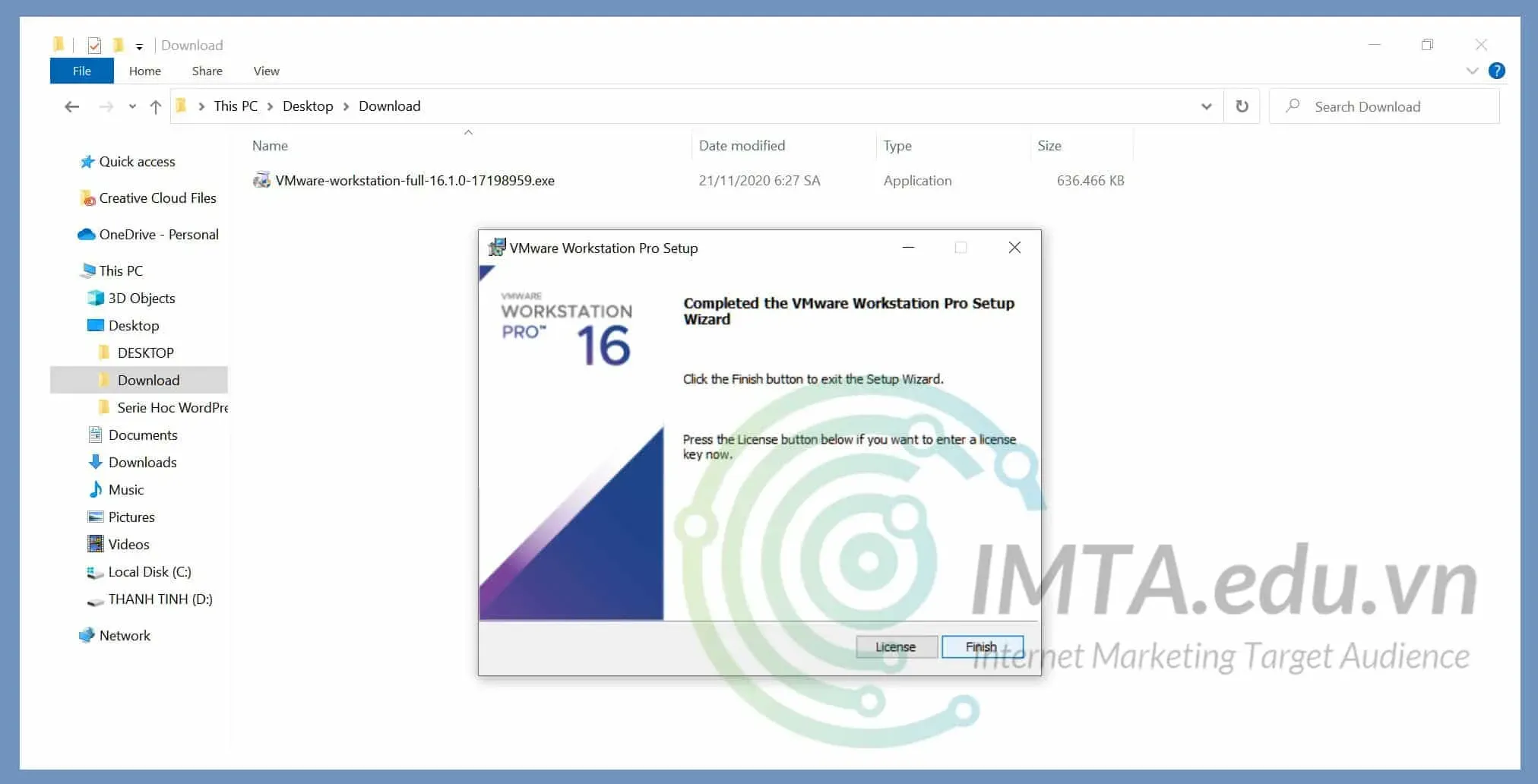 Hoàn tất cài đặt phần mềm VMware Workstation Pro