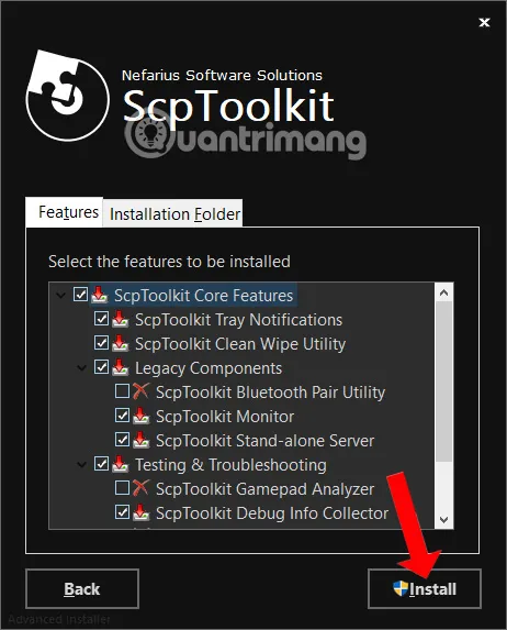 Hoàn tất cài đặt ScpToolkit để thực hiện cách cài tay cầm PS3 cho PC