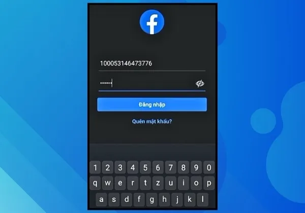 Hoàn tất đăng nhập Facebook bằng ID cá nhân và nhập mật khẩu