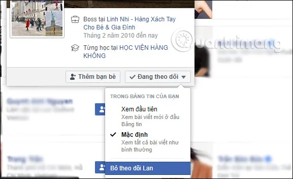 Hoàn tất hủy theo dõi, tối ưu News Feed của bạn trên Facebook