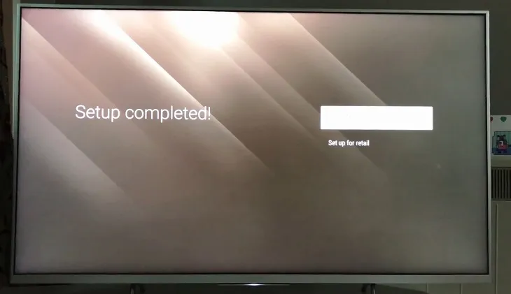 Hoàn tất quy trình cài đặt tivi Sony (Nhấn Complete).