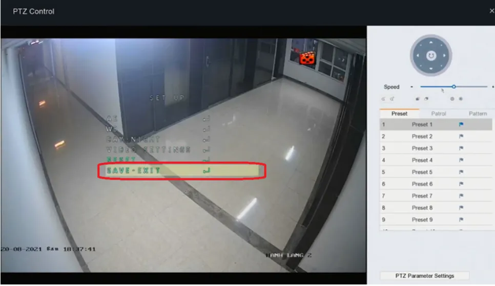 Hoàn tất và lưu các thay đổi cấu hình xoay hình trên đầu ghi trực tiếp