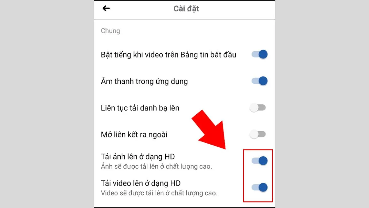 Hướng dẫn bật tải ảnh HD trên Android bước cuối
