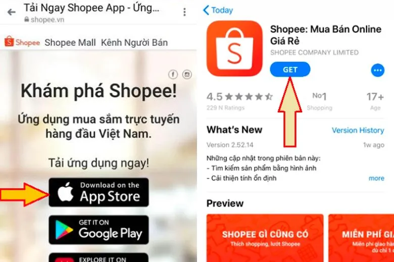 Hướng dẫn cách cài đặt Shopee trên iPhone qua liên kết web chính thức
