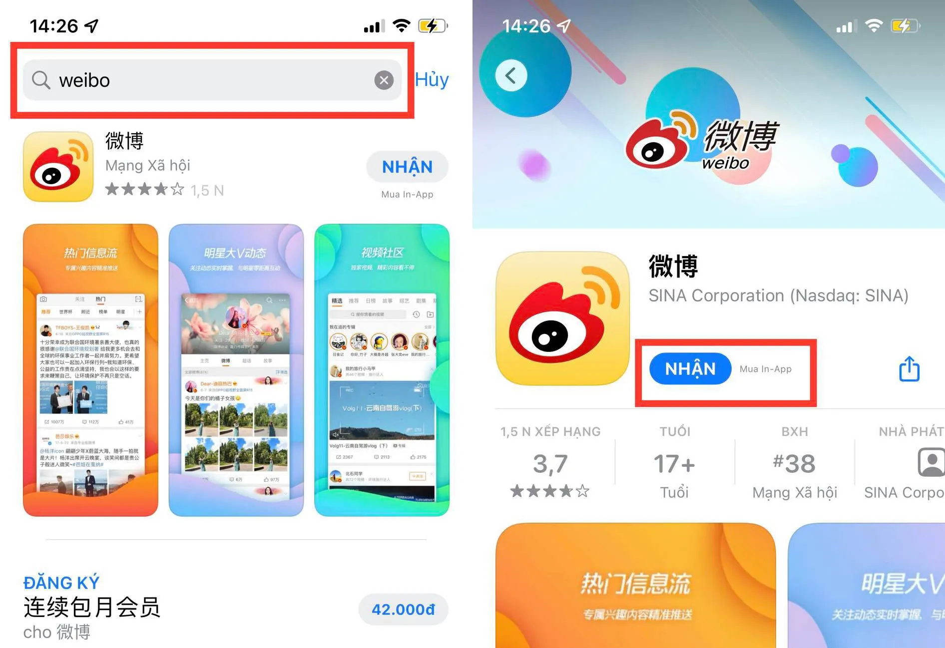 Hướng dẫn cách tải Weibo trung quốc trên điện thoại