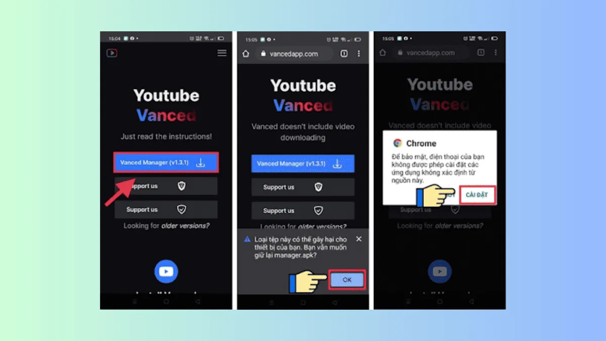 Hướng dẫn cách tải YouTube Vanced APK trên Android bước 1