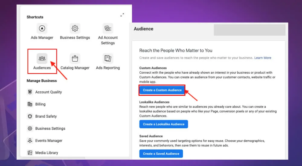 Hướng dẫn cách tạo đối tượng tùy chỉnh (Custom Audience) trong Facebook Audience Insight