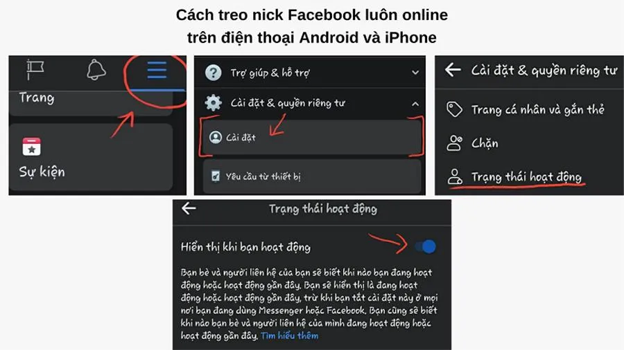 Hướng dẫn cách treo nick Facebook luôn online trên điện thoại Android, tập trung vào cài đặt ứng dụng