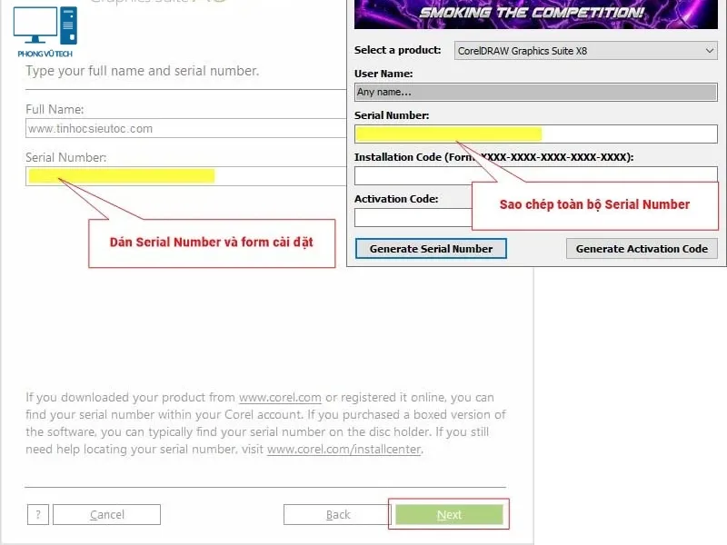huong dan cai corel x8 3