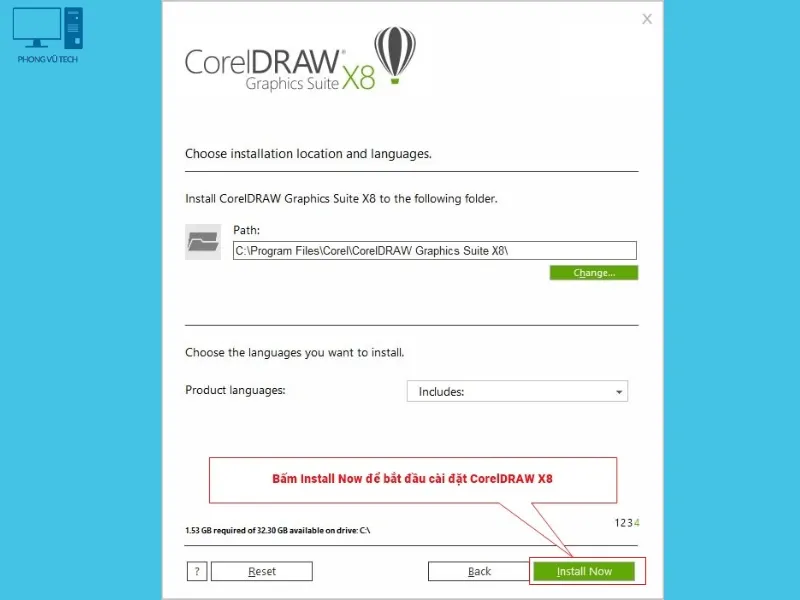 huong dan cai corel x8 8