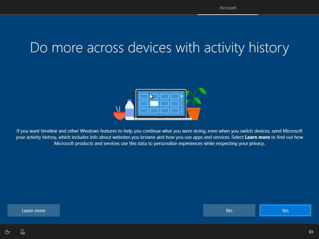 Chọn Yes để đồng ý chia sẻ dữ liệu chẩn đoán khi cài đặt win 10 bằng usb