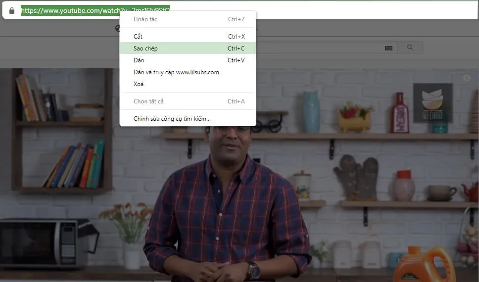 Hướng dẫn copy URL video từ YouTube để sử dụng với công cụ tải phụ đề như Lilsubs