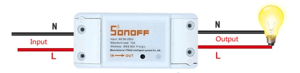 Hướng dẫn đi dây cấp nguồn cho công tắc Sonoff Basic