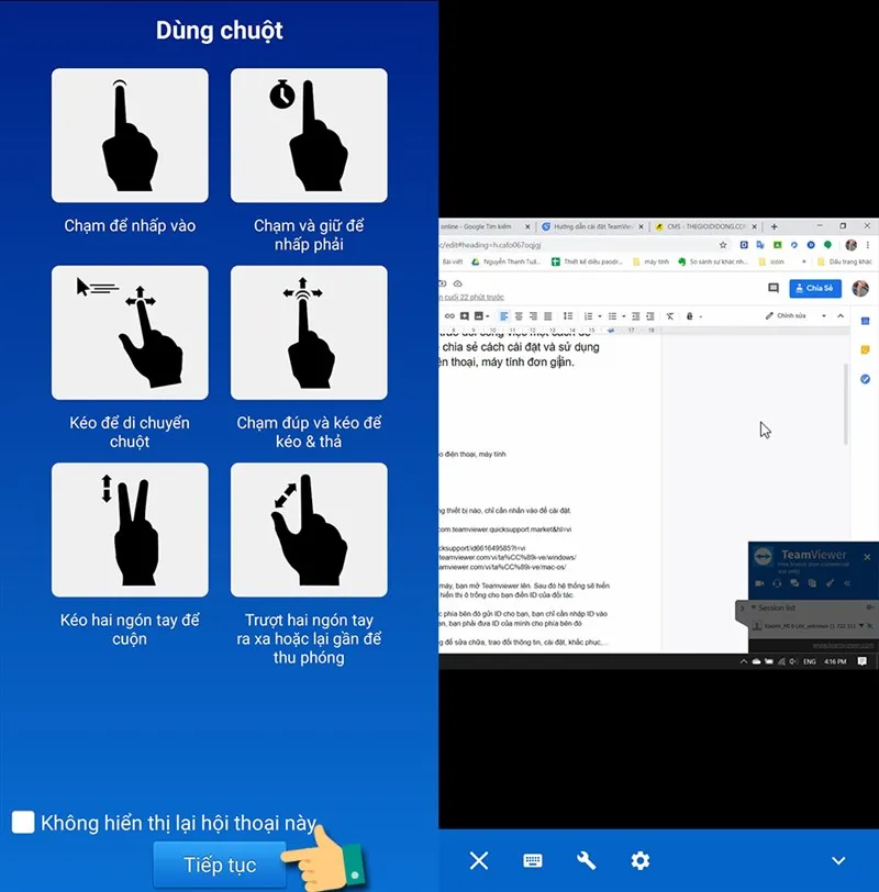 Hướng dẫn sử dụng và giao diện chính của ứng dụng khi kết nối điều khiển