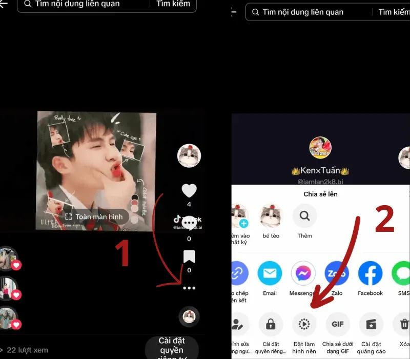 Hướng dẫn tải video TikTok về làm Live Photo bằng chức năng Đặt làm hình nền trên Android