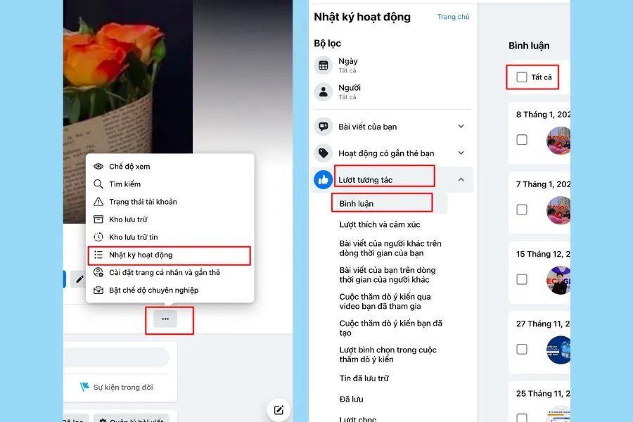 Hướng dẫn truy cập Nhật ký hoạt động Facebook trên giao diện máy tính để quản lý dữ liệu
