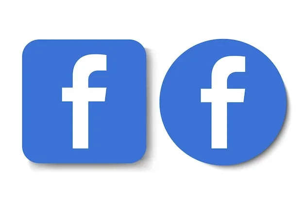 Icon Facebook vector phẳng với chữ F màu xanh