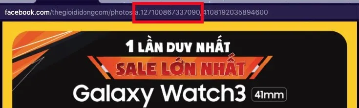 ID ảnh chính là dãy số bên phải cụm ký tự a. hiển thị trên thanh URL
