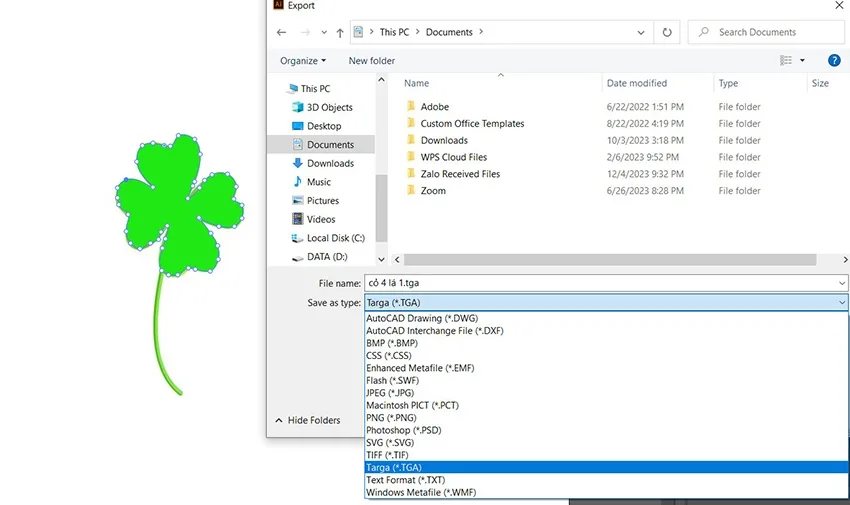 Illustrator hỗ trợ nhiều định dạng tệp khác nhau như AI, EPS, và SVG