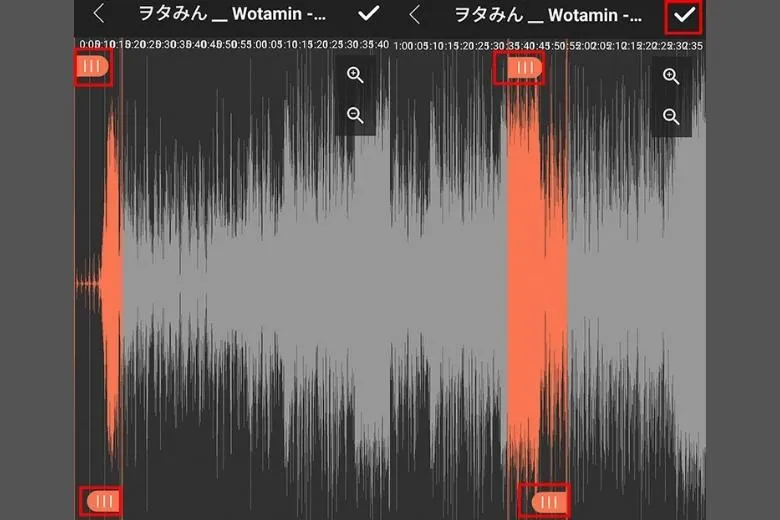 Kéo thả thanh ngang để cắt đoạn nhạc chuông Samsung mong muốn
