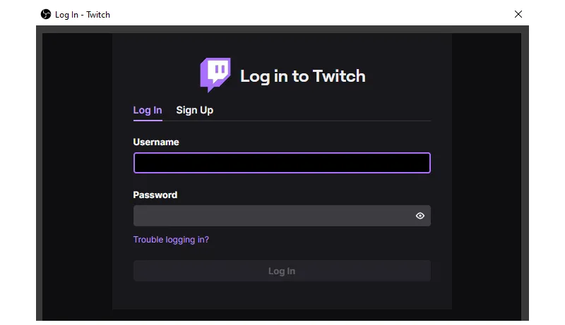 Kết nối tài khoản Lightstream với tài khoản Twitch hoặc YouTube để phát trực tiếp