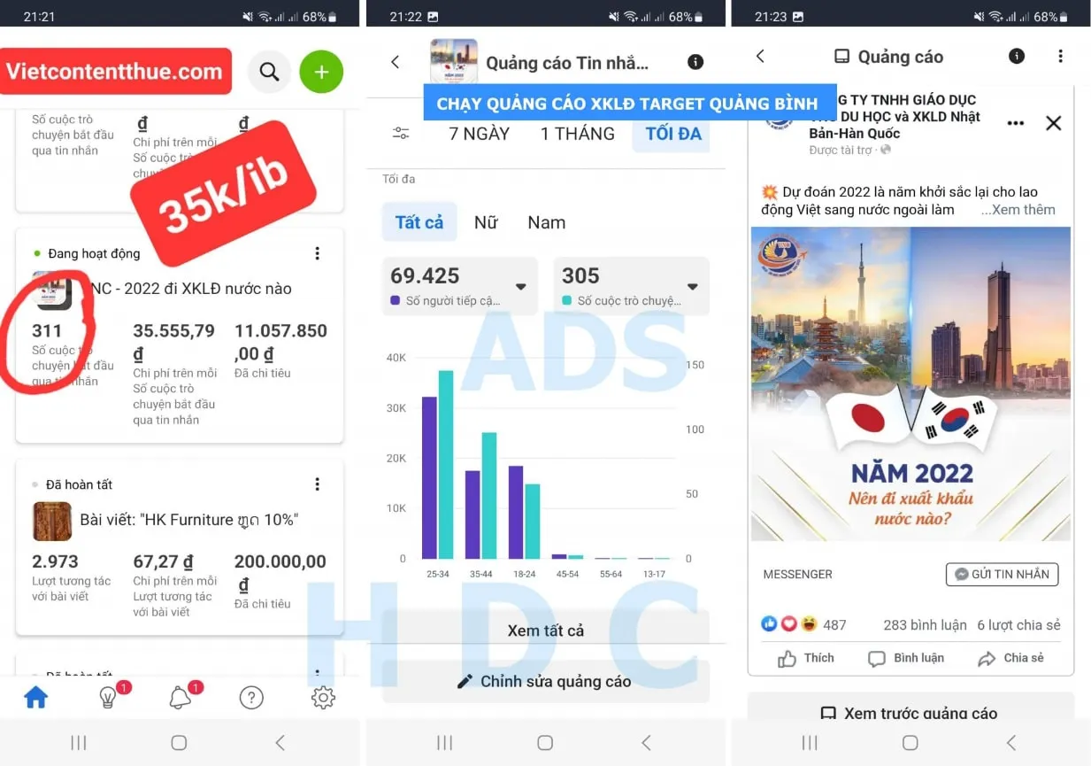 Kết quả chiến dịch quảng cáo từ Công ty CP Công Nghệ HDC