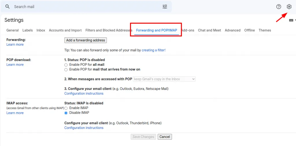 Kết quả kiểm tra cài đặt tài khoản thành công cho thấy việc kết nối POP3 Gmail đã sẵn sàng