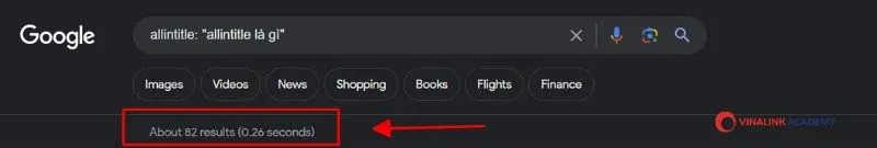 Kết quả trả về cho thấy số lượng bài viết có tiêu đề chưa chính xác từ khoá hướng dẫn check-in