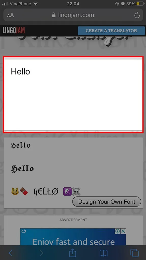Khi bạn nhập văn bản đến đâu, ô bên dưới sẽ hiển thị văn bản đó dưới dạng các font chữ khác nhau như dưới đây. Khi đó bạn hãy lướt xem danh sách để tìm font bạn thích nhất.