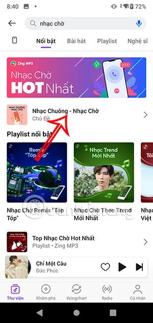 Kho nhạc chờ trên Zing MP3