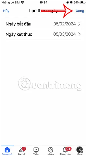 Khoảng ngày bài đăng Facebook ẩn