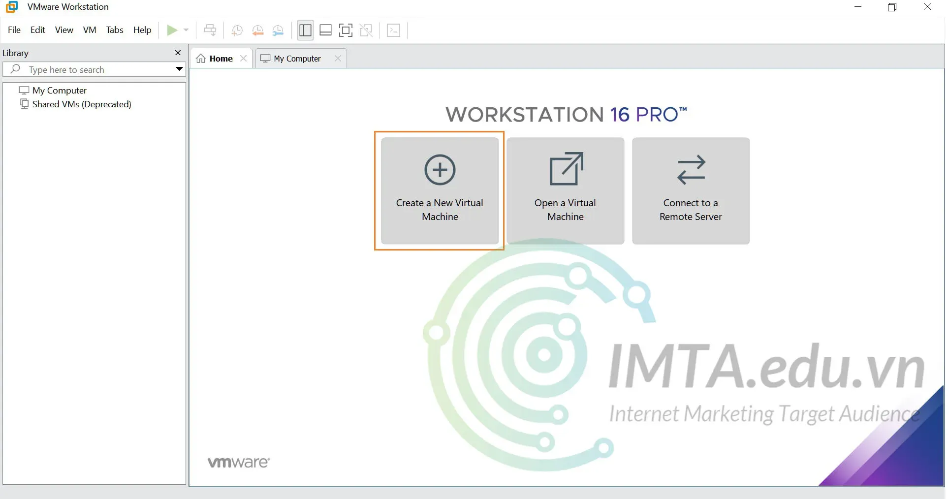 Khởi động phần mềm và tạo mới máy ảo
