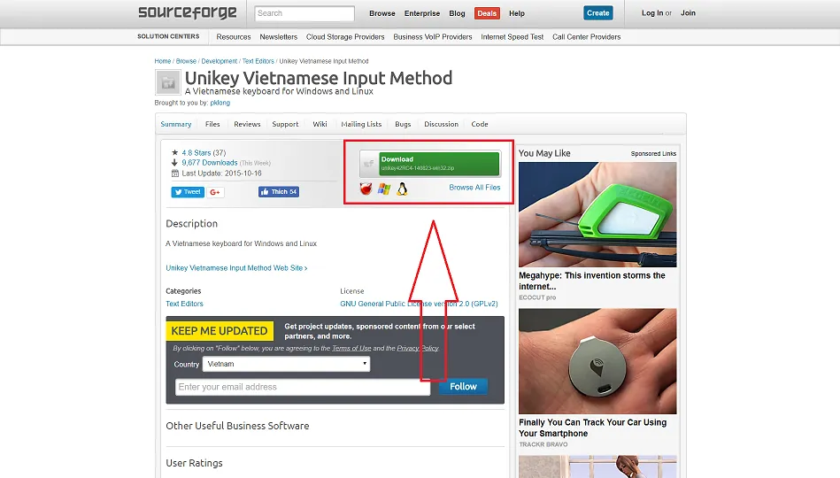 Khởi động quy trình tải về sau khi tìm được nguồn uy tín hướng dẫn cách cài vietkey cho win 7