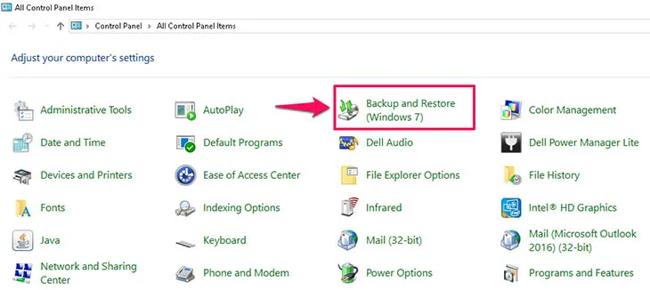 Khôi phục từ file Backup Windows 7