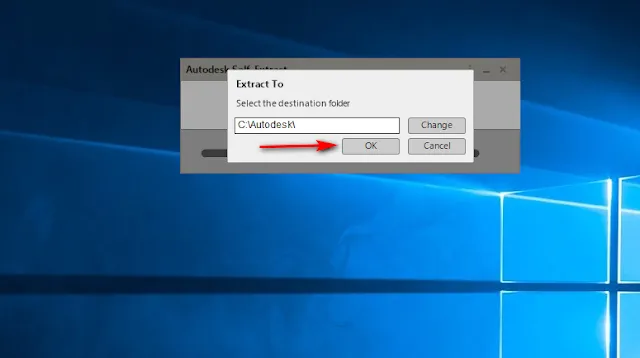 Khởi tạo giải nén tệp cài đặt Autodesk AutoCAD 2018
