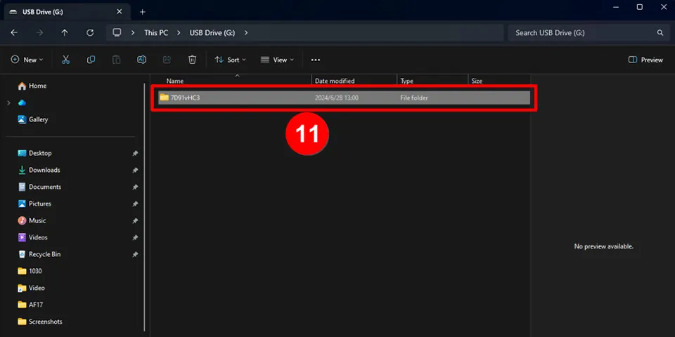 Không đặt các tệp trong bất kỳ thư mục con nào