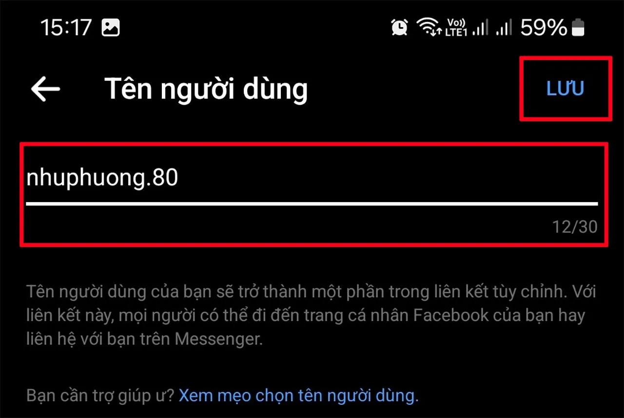 Khung nhập ID Facebook mới trong ứng dụng Messenger
