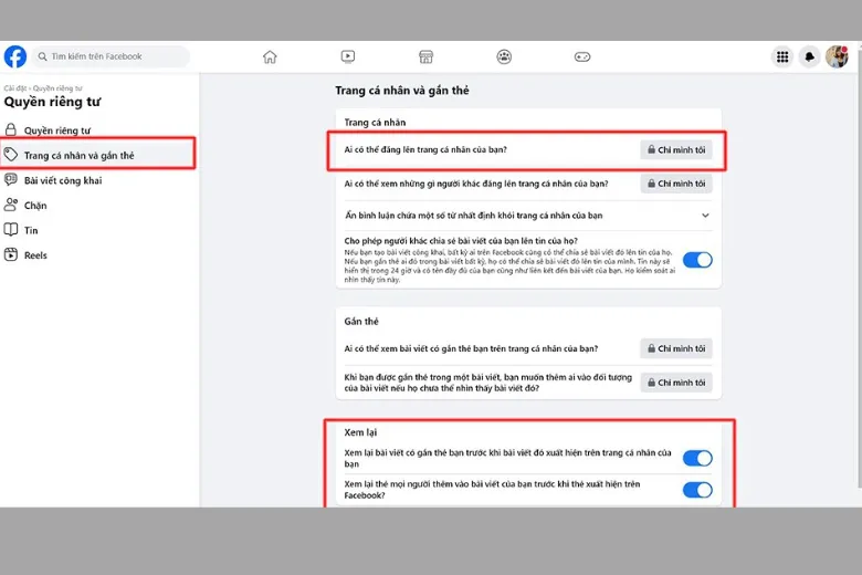 Kích hoạt cả hai tùy chọn xem lại trong mục Xem lại
