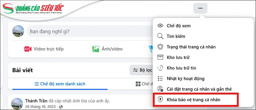 Kích hoạt tính năng khóa trang cá nhân (Lock Profile) để ẩn nội dung khỏi người lạ