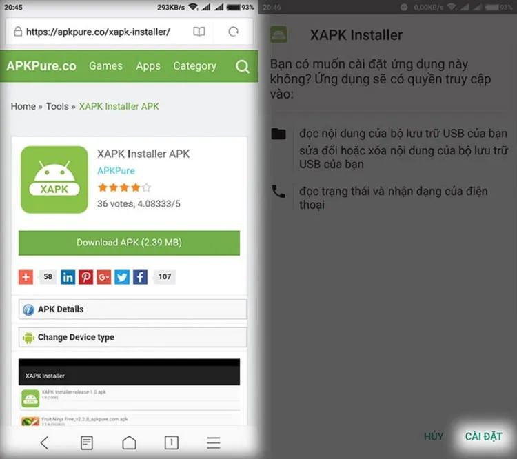 Kích hoạt tùy chọn Ứng dụng không rõ nguồn gốc trong phần cài đặt bảo mật của Android