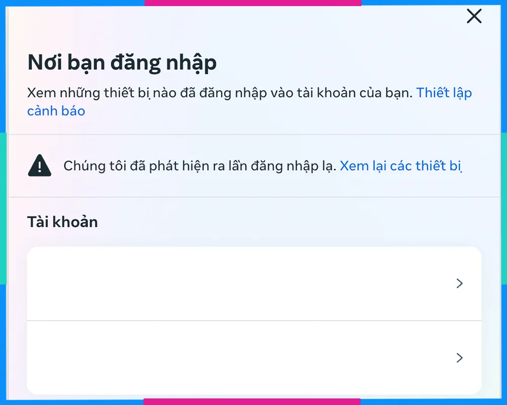 Kiểm tra chi tiết Hoạt động đăng nhập tài khoản Facebook của bạn