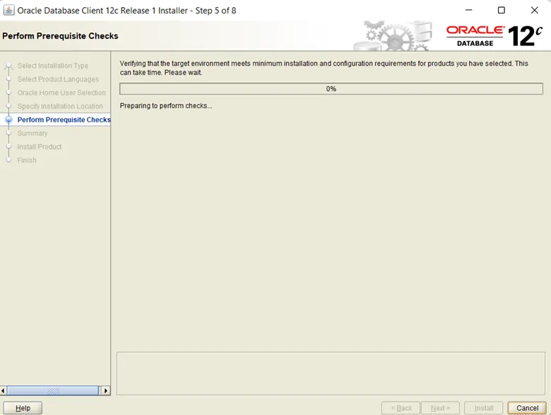 Kiểm tra điều kiện tiên quyết hệ thống trước khi cài đặt Oracle Client