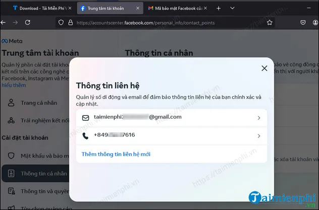 Kiểm tra lại để đảm bảo số điện thoại đã được thêm vào