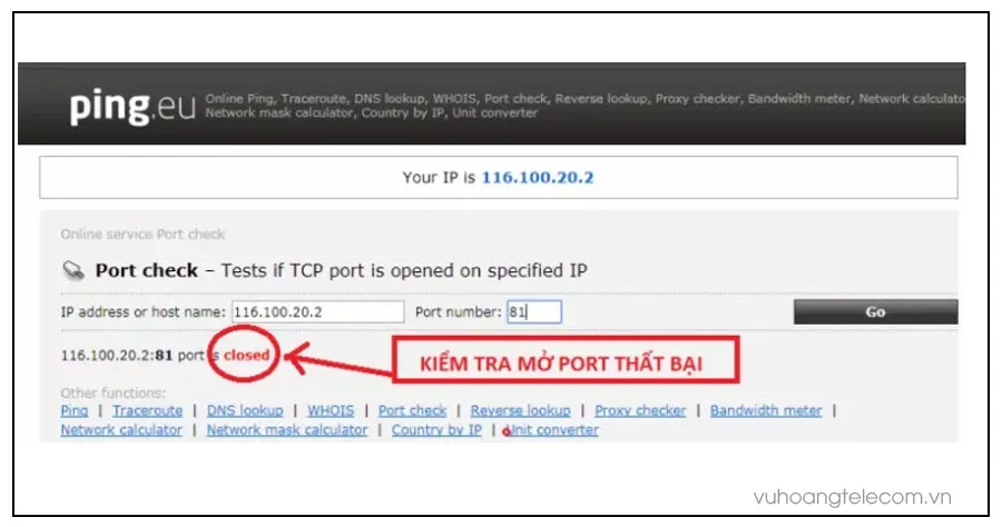 Kiểm tra Nat Port thất bại sau khi cài đặt đầu ghi Hikvision
