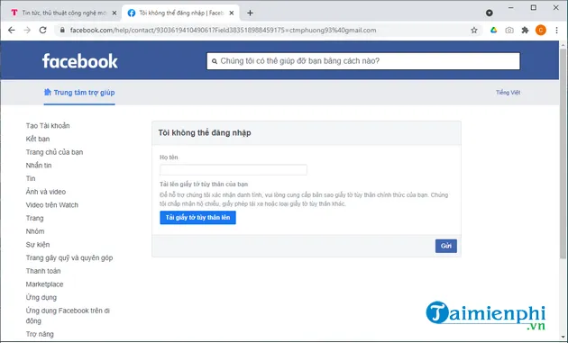 lay lai mat khau facebook bi quen
